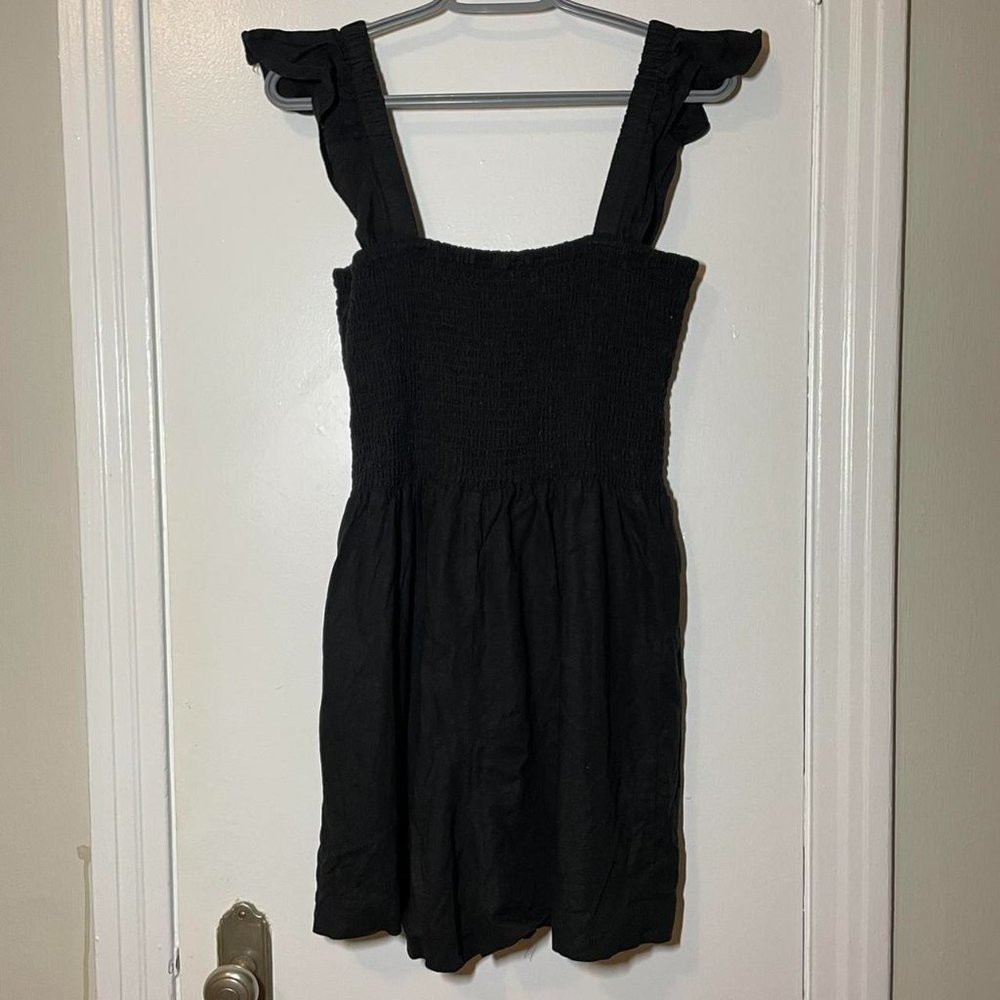 MADEWELL Linen-Blend Lucie Smocked Romper size 10 - Picture 7 of 8